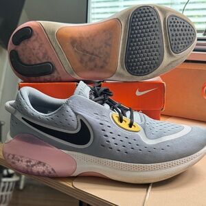 Nike Gray and Pink Sneakers with Yellow Accents
